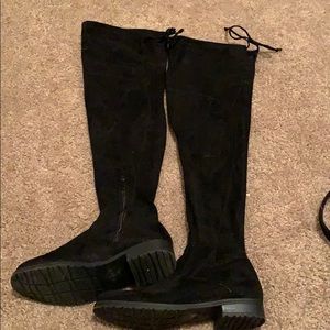 Thigh high suede boots